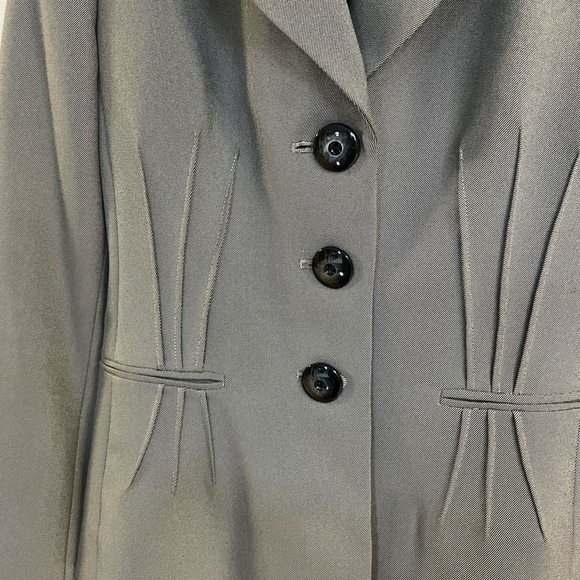 Evan Picone Button Tailored Minimalist 90s Y2K Business Casual Office 4 Gray - Picture 7 of 9